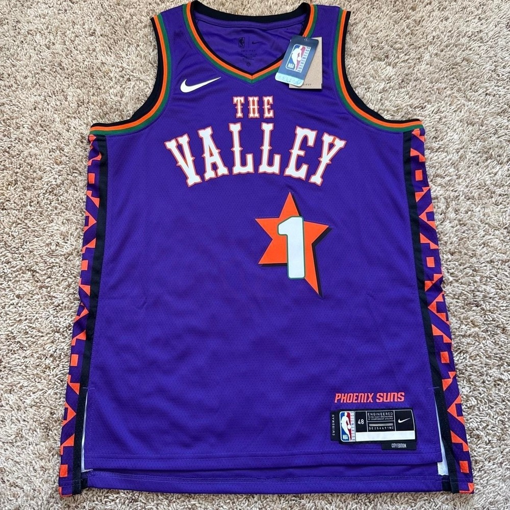 NWT Nike Phoenix Suns Devin Booker #1 City Edition Swingman Jersey Purple L 48